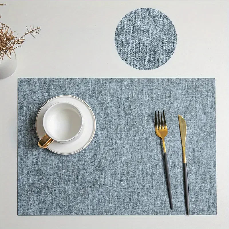 serviettes table tissu lin gris beige bleu clair moderne rustique 43cm 30cm