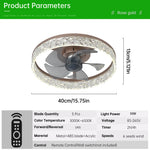 ventilateur led moderne télécommande blanc doré noir strass floral élégant chambre salon