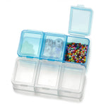 boîte plastique bleu translucide compartiments clips rangement colorées pratique artisanal venta grossiste