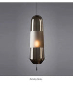 lampes suspendues modernes minimalistes gris fumé ambre transparent éclairage salon chambre étude