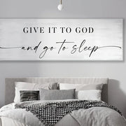 décoration murale moderne inspiration religieuse écriture cursive aspect vieilli blanc noir chambre