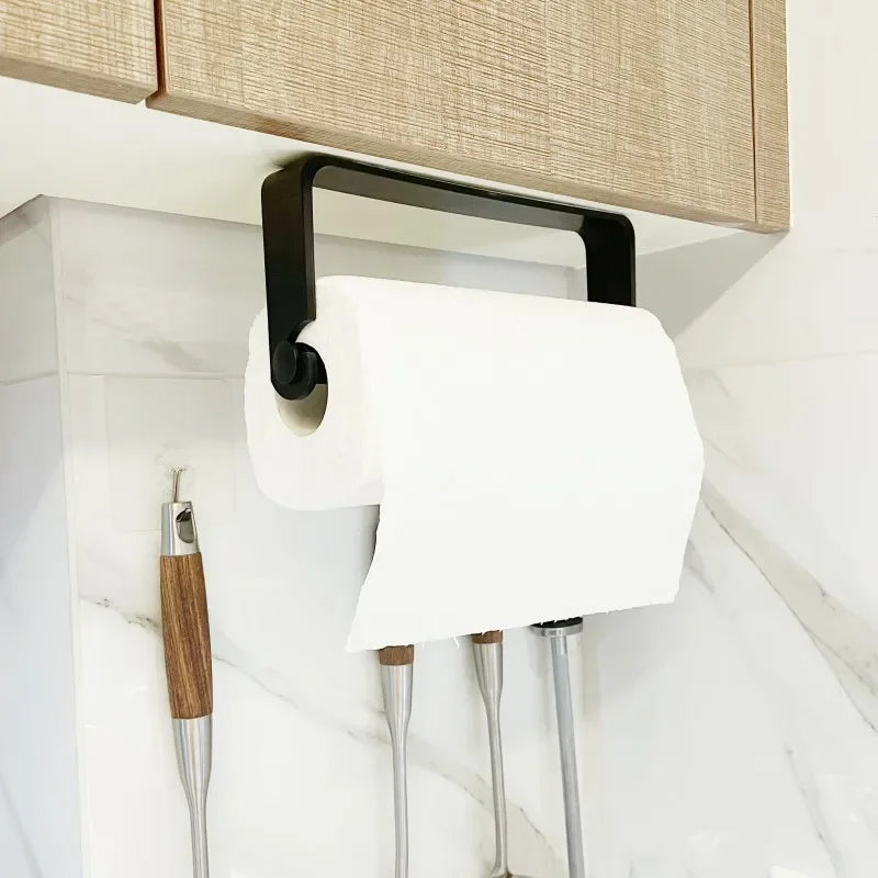 porte rouleau papier toilette porte serviette adhésif mur noir blanc moderne minimaliste