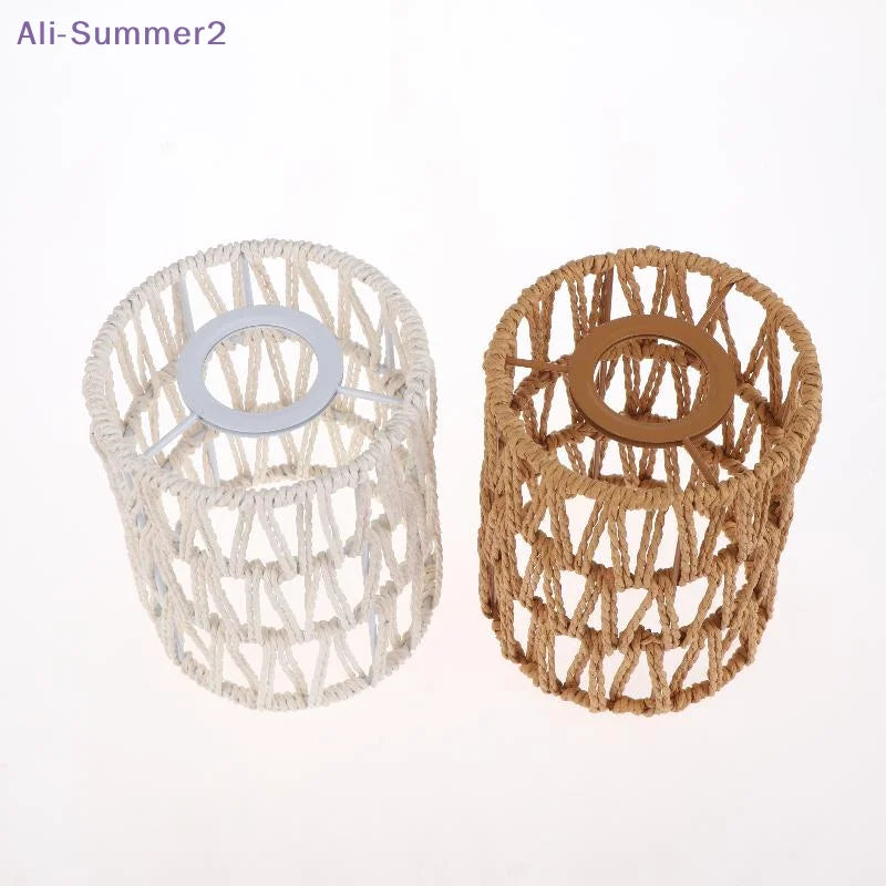cache lampe tressé boho blanc beige rustique annuaire métalliqueintérieur abat jour moderne