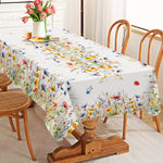 nappe rectangulaire fleurs colorées moderne réutilisable polyester maison printemps multicolore jaune rouge bleu vert