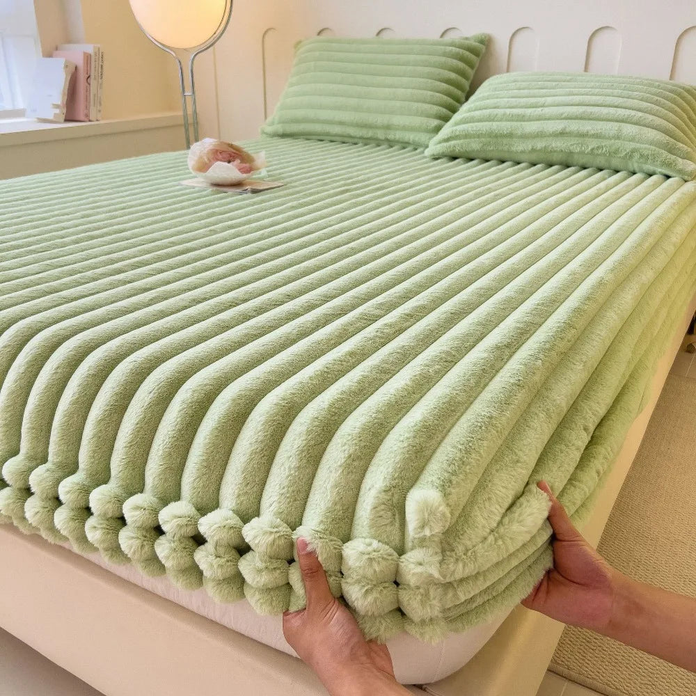 housse matelas polyster coton rayures horizontales rose beige confortable anti bactéries résistante eau