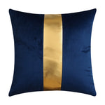 ensemble housses coussin noir rayures dorées velours luxe moderne taies oreiller décoratives