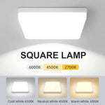lampe carrée moderne blanc mat led clips facile 2000 8200 lumens 90 260v