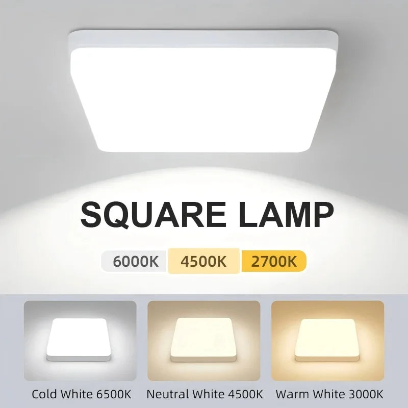 lampe carrée moderne blanc mat led clips facile 2000 8200 lumens 90 260v