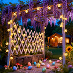 guirlandes lumineuses solaires led jaune orangé boules rondes patio jardin decoration nocturne modes auto