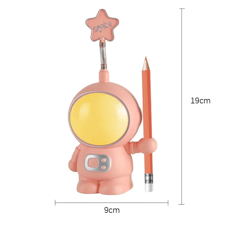 lampe astronaute enfantine rotative étoile tête translucide spatial crayon recharge usb