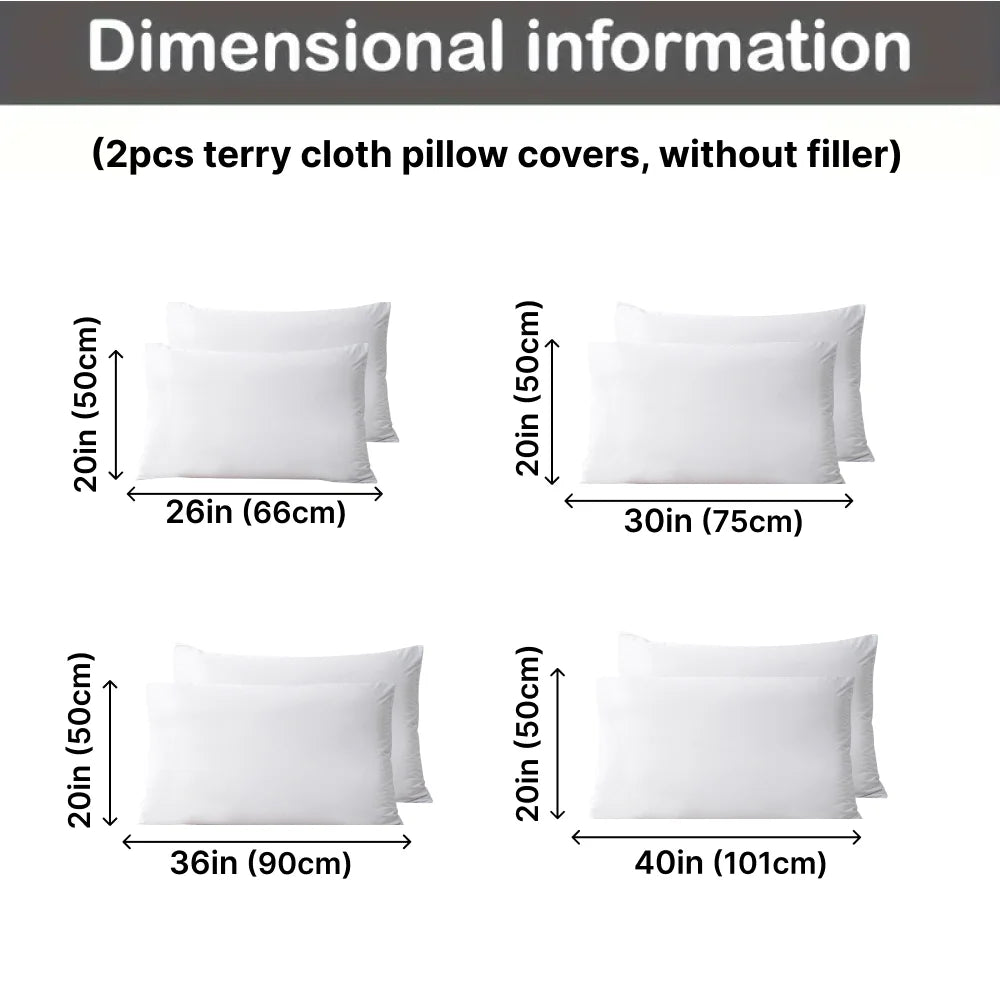 protège oreiller blanc moderne zip imperméable polyester respectueux environnement 20x26in 20x30in 20x36in 20x40in