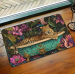 tapis léopard moderne polycolore anti dérapant résistant extérieur salon chambre bain 30x50cm 40x60cm 50x80cm