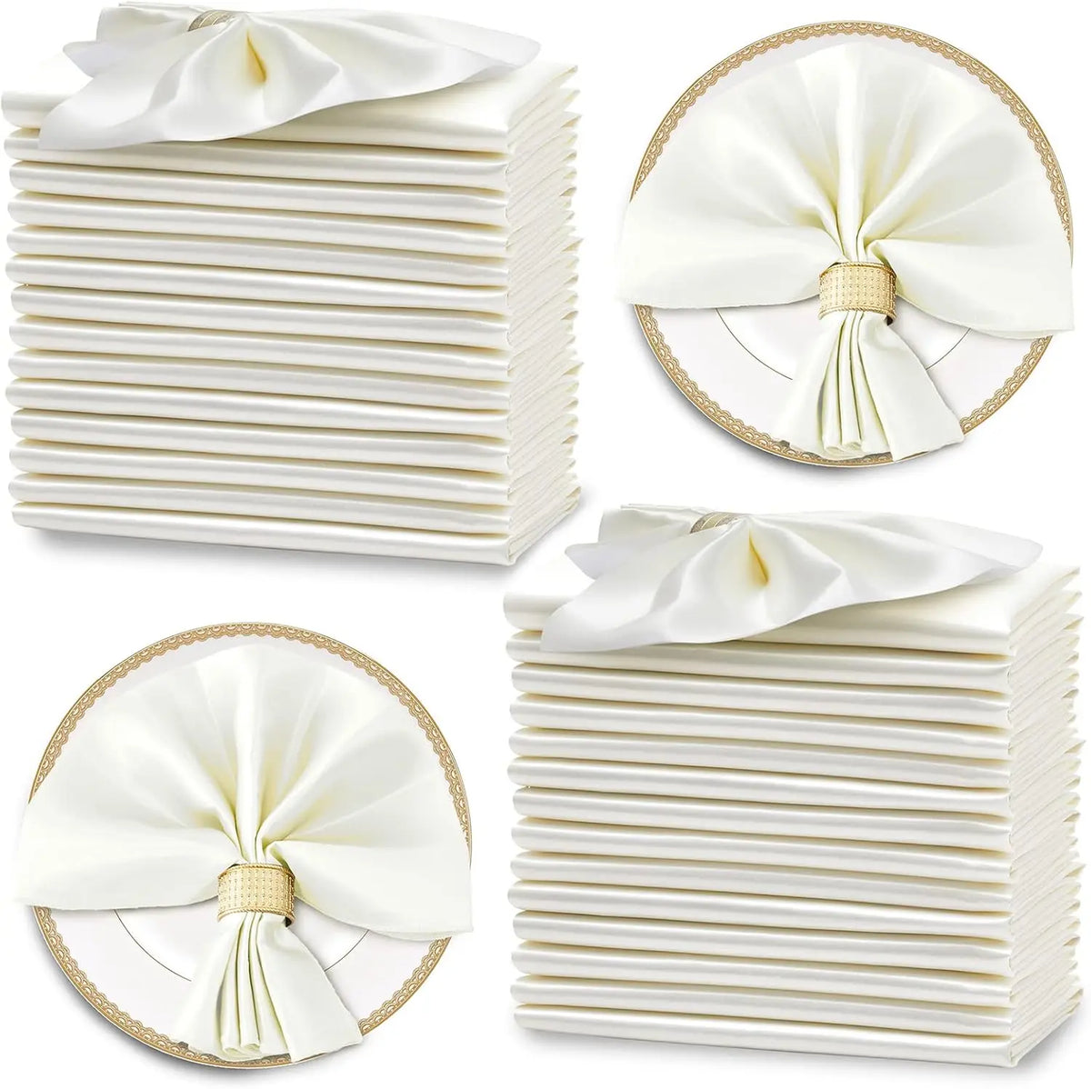 serviettes table satin rouge modernes 12 pièces cuisine mariage fêtes