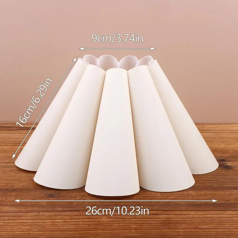 abat jour blanc moderne conique plissé opac abs anneau métallique base support chambre bureauDecorationHotelFamilial