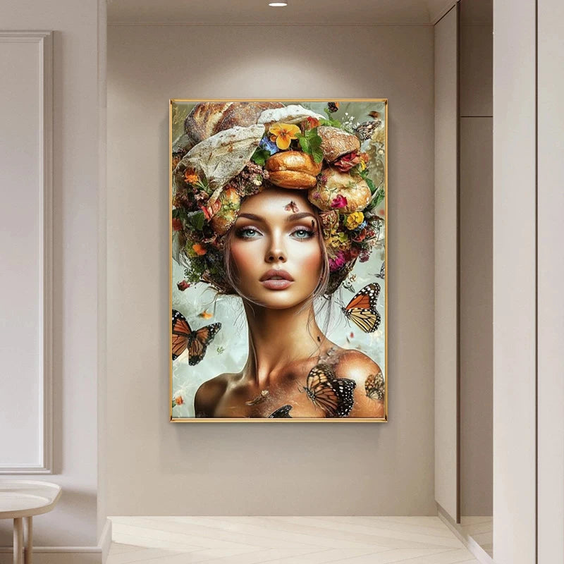 toile d'art contemporaine multicolore floral culinaire opaque sans cadre vertical