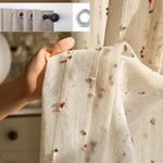 rideau moderne semi transparent polyester motifs petits points colorés salon chambre 150cm 200cm 250cm