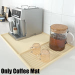 tapis protection machine gris rides horizontales silicone antidérapant moderne drainage absorbant vaisselle cuisine