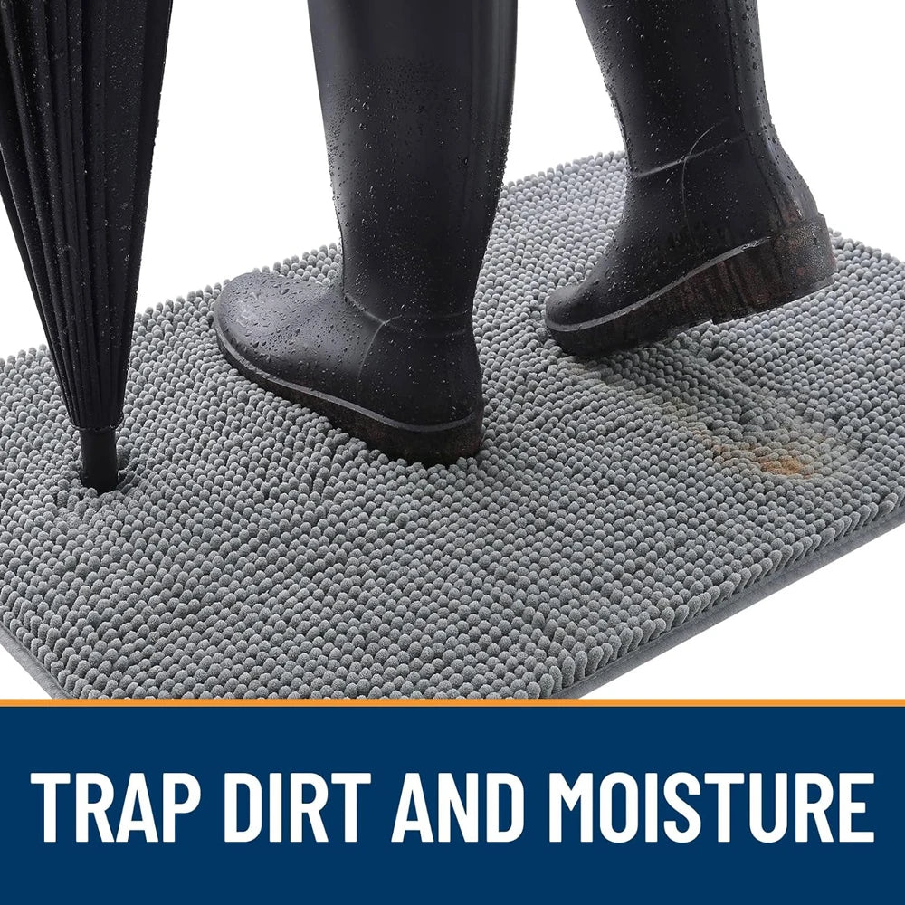 tapis antidérapant absorbant boueux porte moderne gris boules rapide sécher