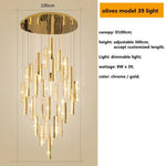 suspension lumineuse contemporaine or argent texture brillante élégante chambre salle bain led