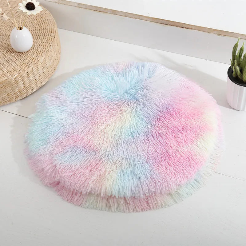 coussin peluche doux chat chien tapis lit animal couleur rose gris