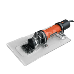 scie électrique tapis coupe guide orange noir clips pragmatiqueoutil brodeur