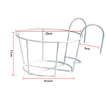 support pot fleurs rond fer noir blanc moderne clips balcon jardinage