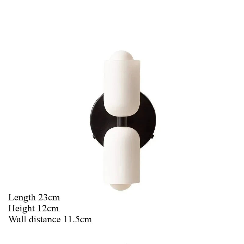 applique murale moderne deux têtes éclairage blanc vert olive rond minimaliste fixée mur 23cm