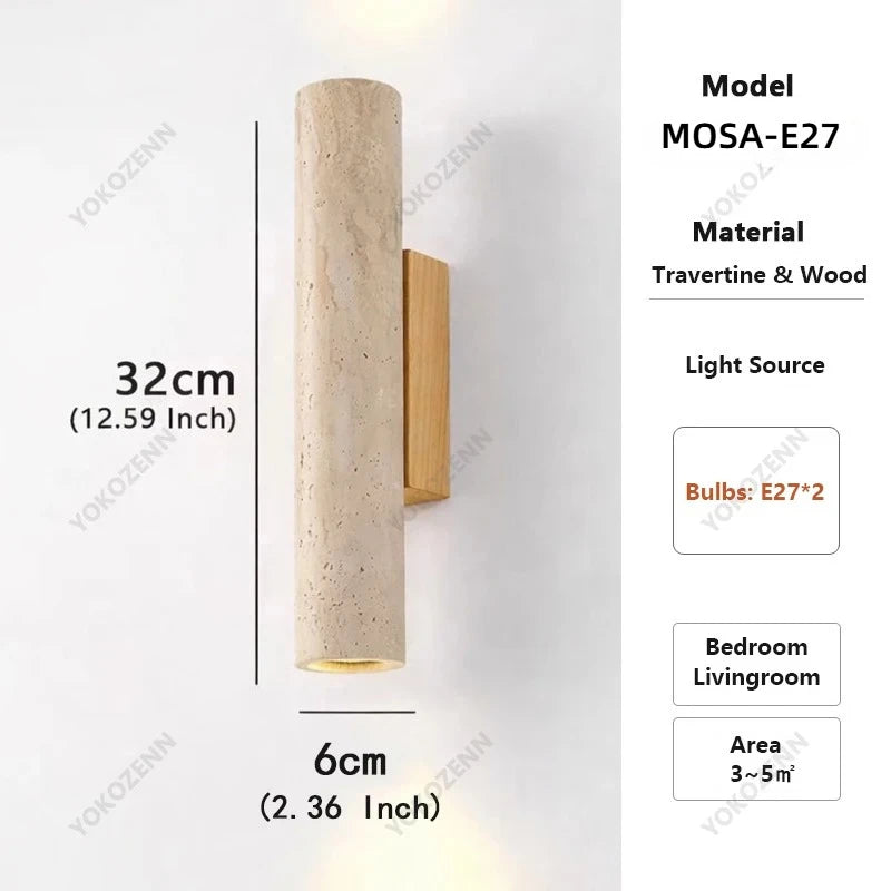 applique murale pierre marbre beige bois moderne salon chambre salon