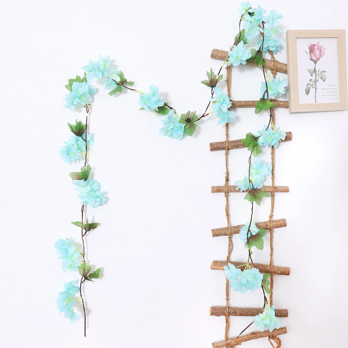 guirlande artificielle fleurs cerisier rose clair blanc anniversaire mariage romantiqueintérieur decoration
