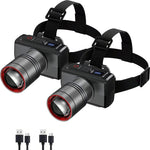 lampe frontale led rechargeable usb zoomable bande élastique moderne camping chasse pêcheextérieur