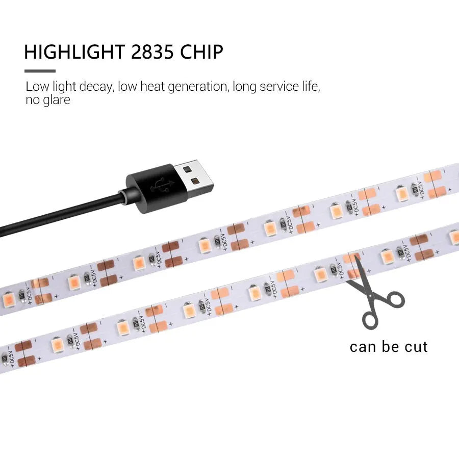ruban led flexible rose blanc croissance plante usb alimentation 12v 5v 1m 2m 3m