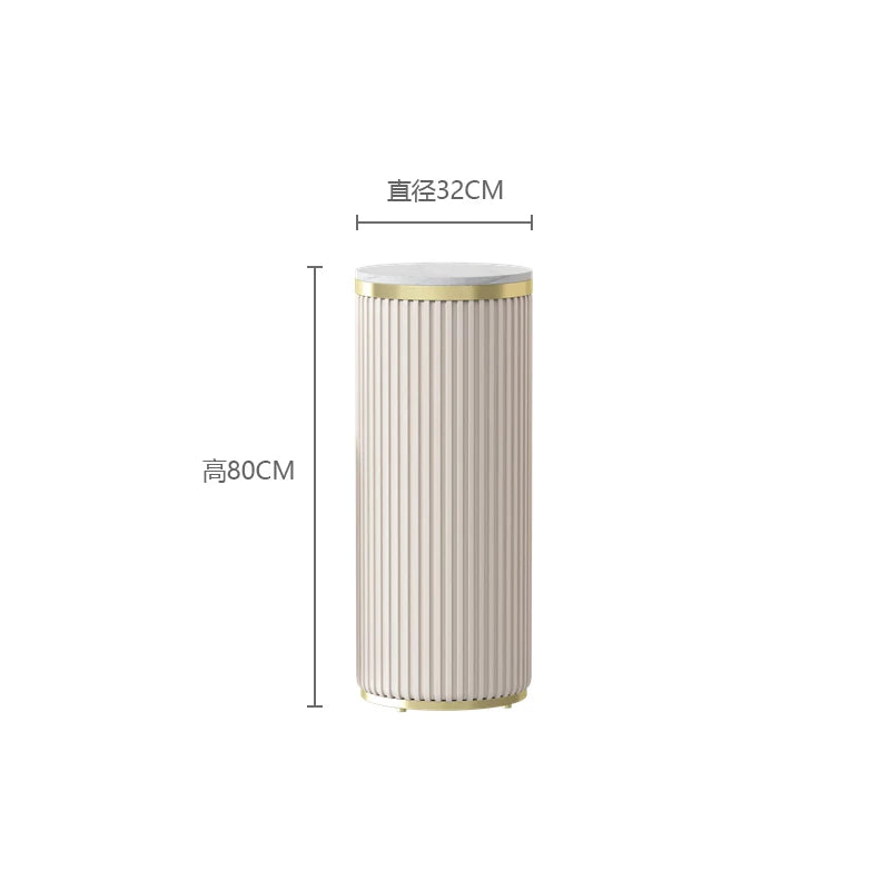 support décoratif moderne marbre doré bleu orange marron beige rayures verticales hauteur 60cm 80cm