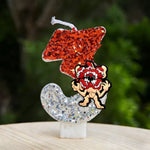 bougie chiffre rouge blanche paillettes figurine singe décoration anniversaire enfant festive stranger things