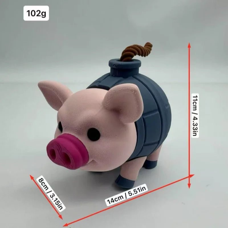 jouets modernes figurines cartoon animal jouet cochon rose bleu figurine femme tasse