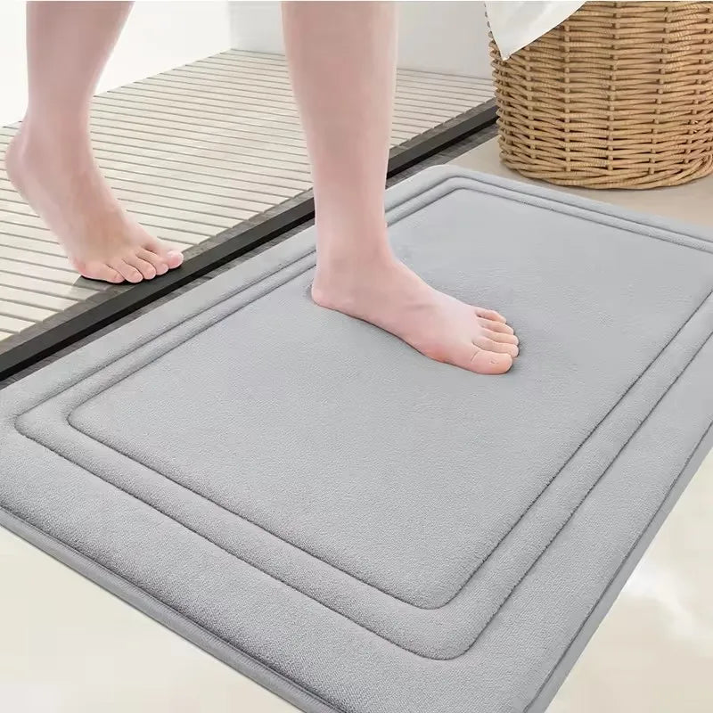 tapis bain doux moelleux moderne gris noir salle bain absorbant antidérapant machine