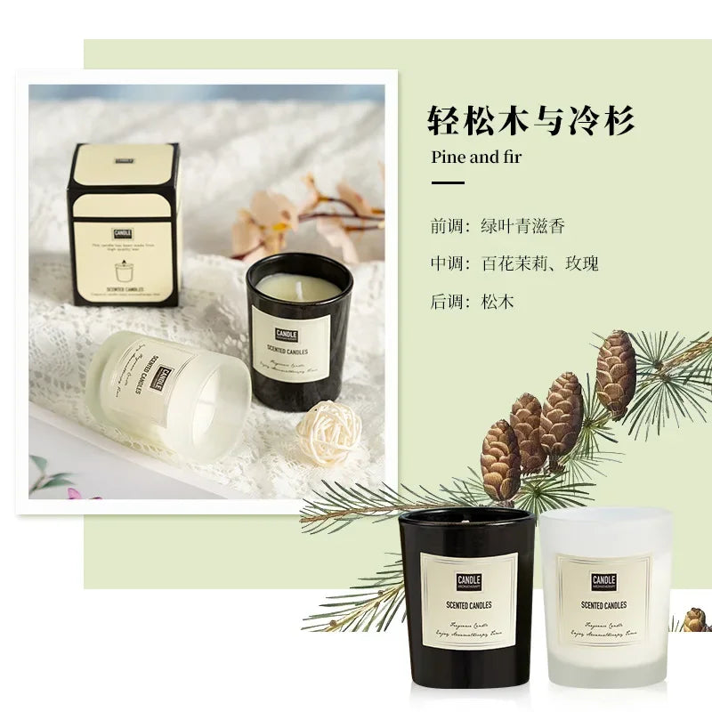 bougies parfumées aromathérapie cire soja blanc translucide noir opaque minimaliste décoration maison