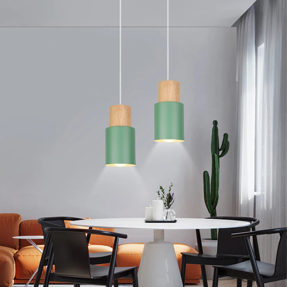suspension lumineuse moderne vert conique câble suspendu salon chambrehôtel