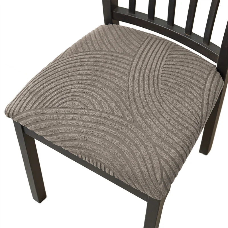 housses chaise rayées bleu gris modernes extérieur accueil 1pc fixées polyester spandex