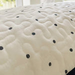 taies d'oreiller polyester non toxique motif points doux blanc housse lit couple usage domestique
