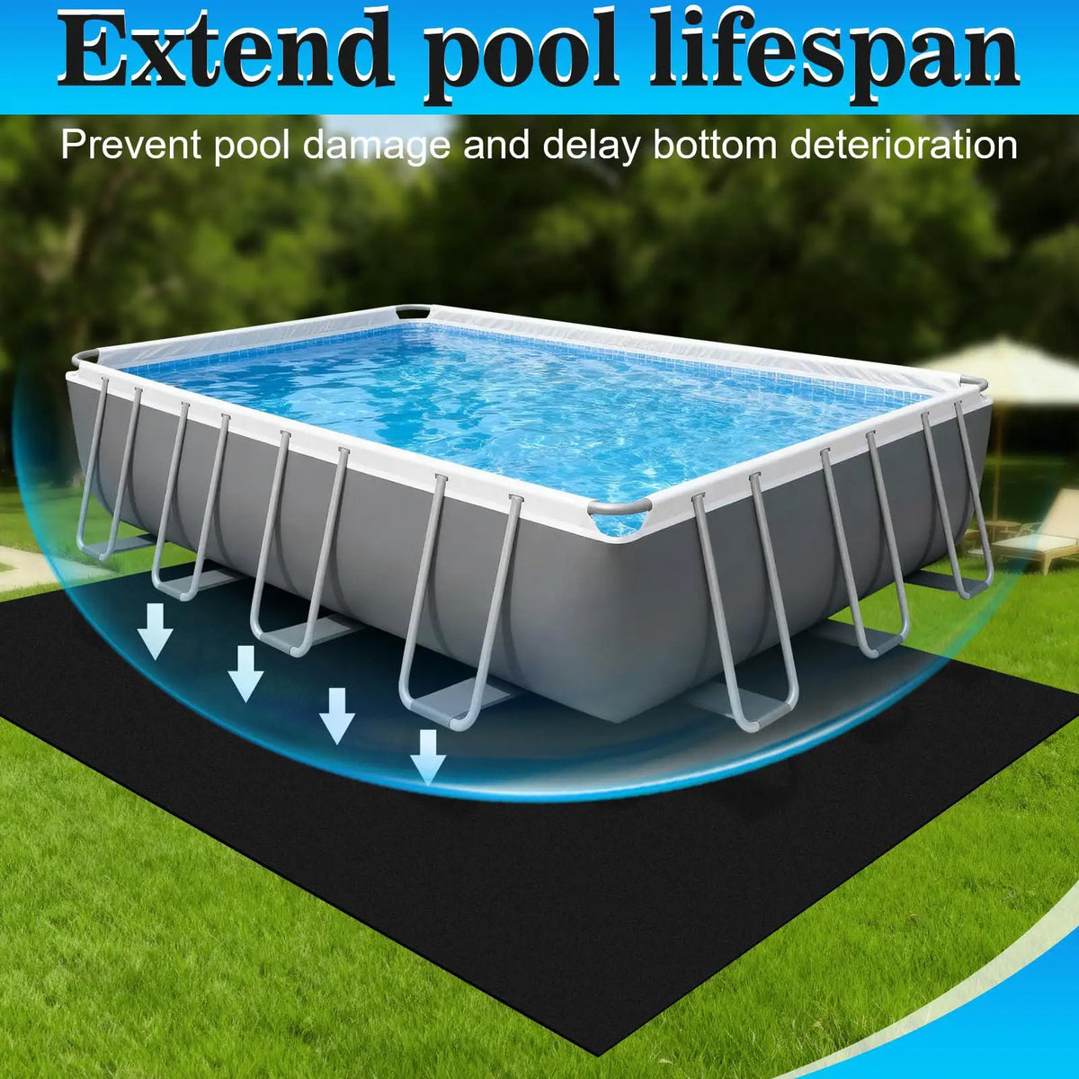 couvre piscine noir moderne adhésif protection piscine hors sol adulte résidence détente