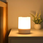veilleuse led table nuit lampe desk rechargeable tactile dimmable blanc orange