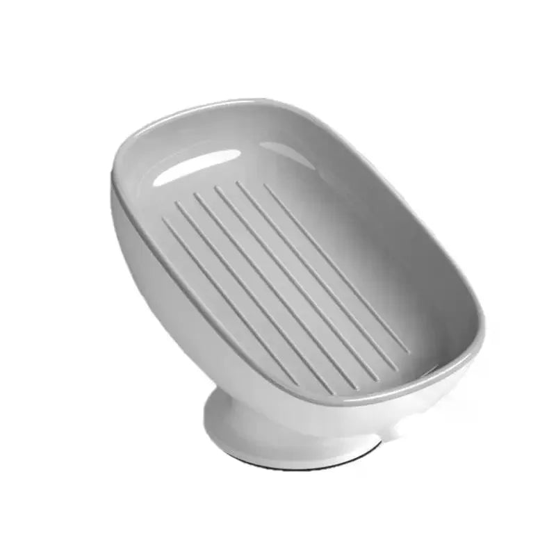 porte savon ventouse moderne récipient savon rainuré opalescent bleu gris rose