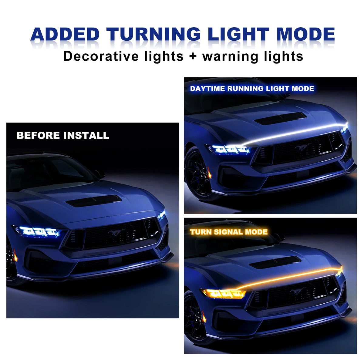 barre lumineuse voiture rouge blanche rayures horizontales adhésif moderne étanche ip66 led clignotante 12v