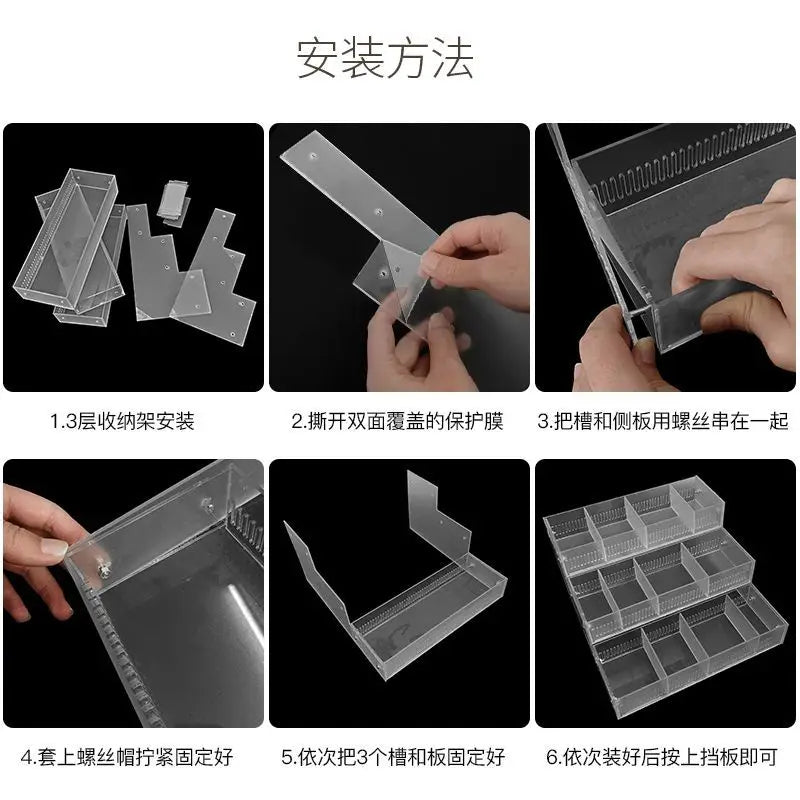 organisateur moderne réutilisable transparent pliable respectueux environnement adhésif articles divers stockage