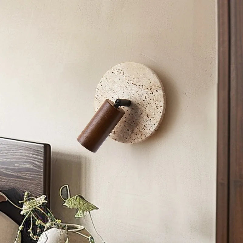 applique murale moderne pierre texture naturelle marron beige éclairage led chambre salle manger étude