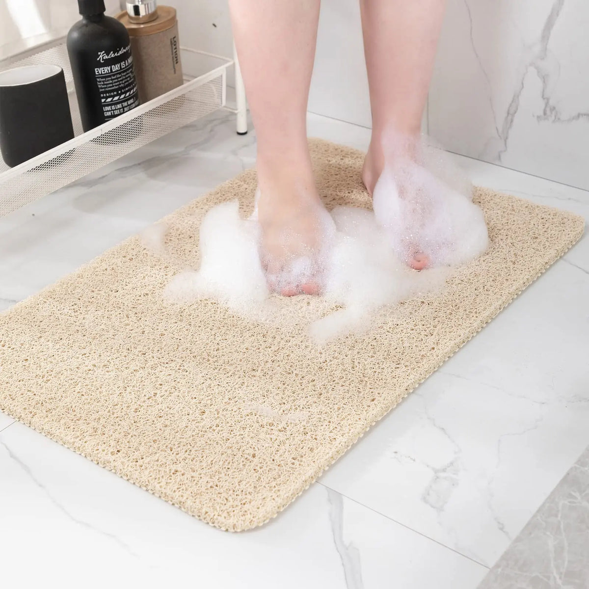 tapis douche bain antidérapant 40x60cm 50x80cm texture éponge moderne respectueux environnement easy clean