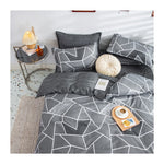 Housse de couette 220x240 en coton microcarence style carreaux bleu pour lit double confortable