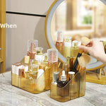 boîte rangement cosmétique transparente rayures verticales moderne minimaliste grilles petites grilles grandes