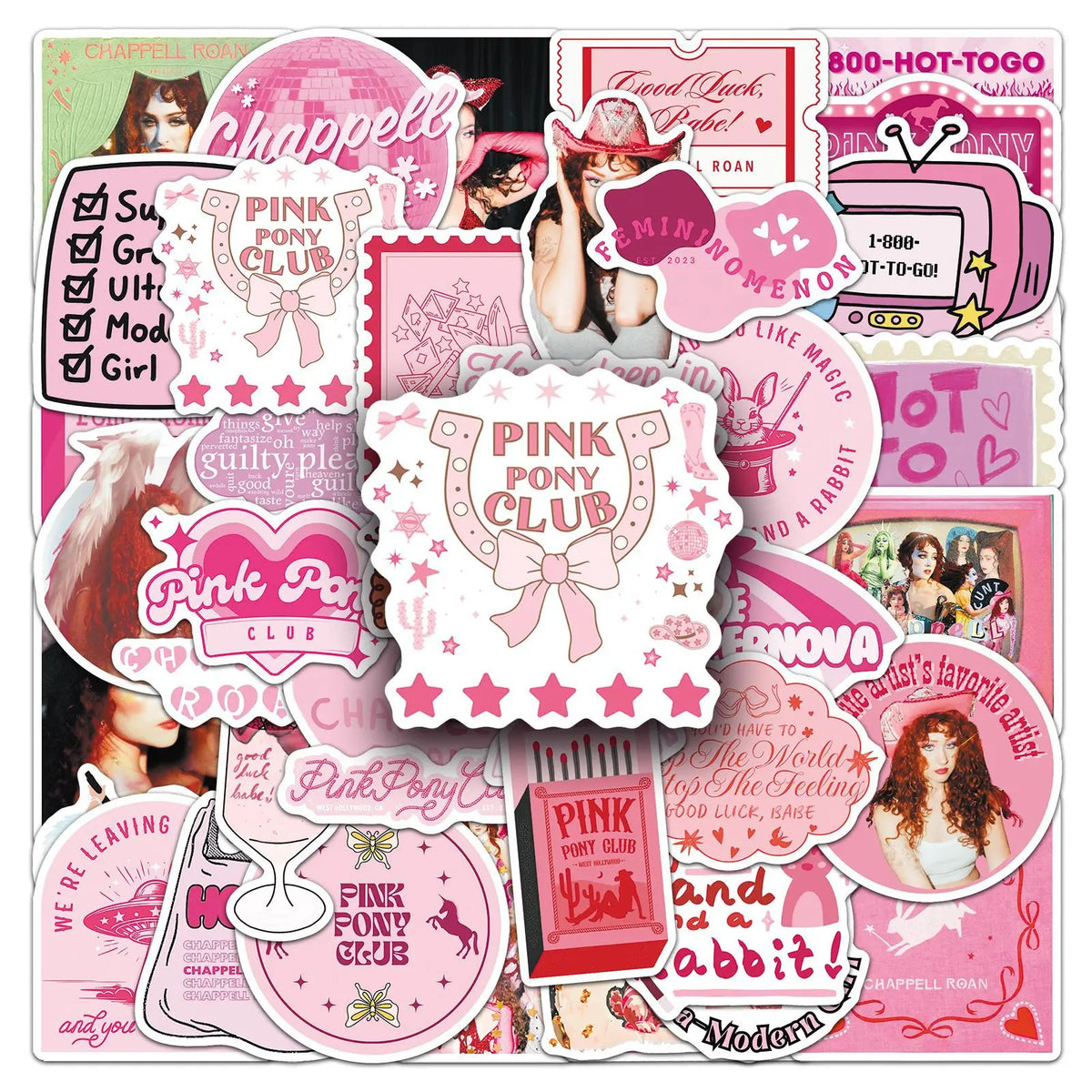 stickers adhésifs graphiques moderne rose blanc décoration téléphone portableiaux
