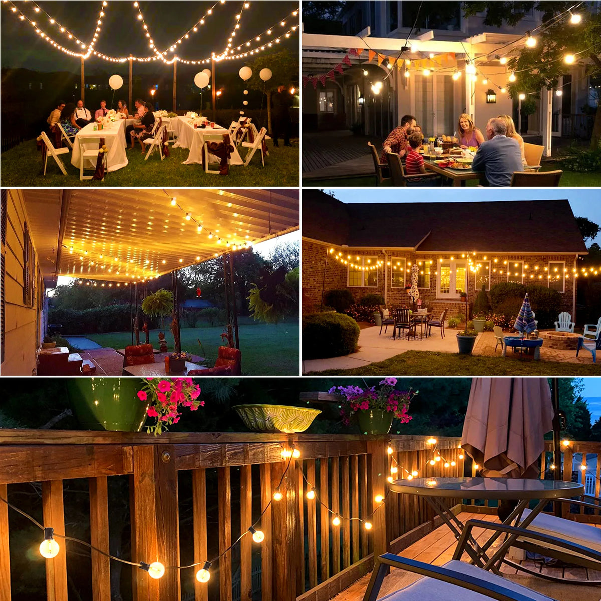 guirlande lumineuse led jaune ampoules transparentes câble bronze rustique ip44